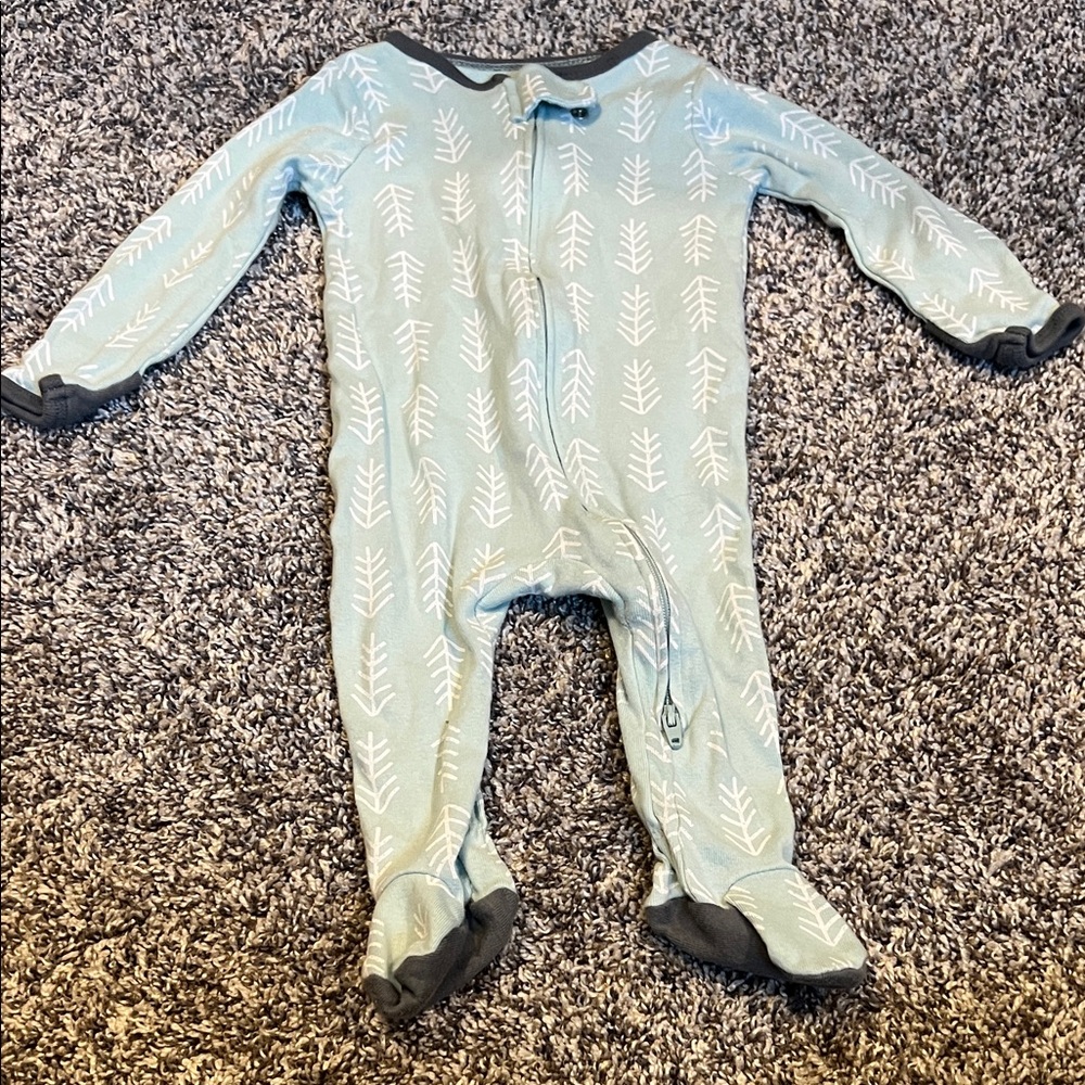Cloud Island Blue and Gray Kids One Piece Footie